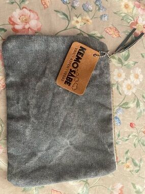 Kemosabe Gray Canvas Zip Pouch with Leather Tag